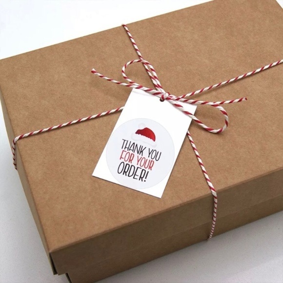 NEW Santa Hat Thank You Stickers Merry Christmas Holiday Posh Packages Packaging - Picture 7 of 8